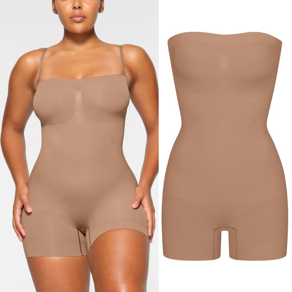 NWOT SKIMS Strapless Sculpting Mid Thigh Bodysuit size‎ S Sienna